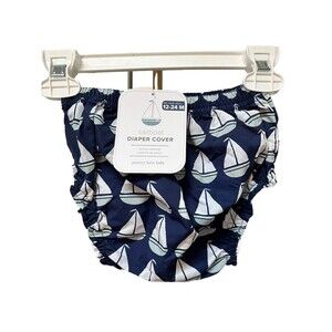 NWT Pottery Barn Kids Nylon Sailboat Baby Diaper Cover Swim Pool Beach Sz 12/24
